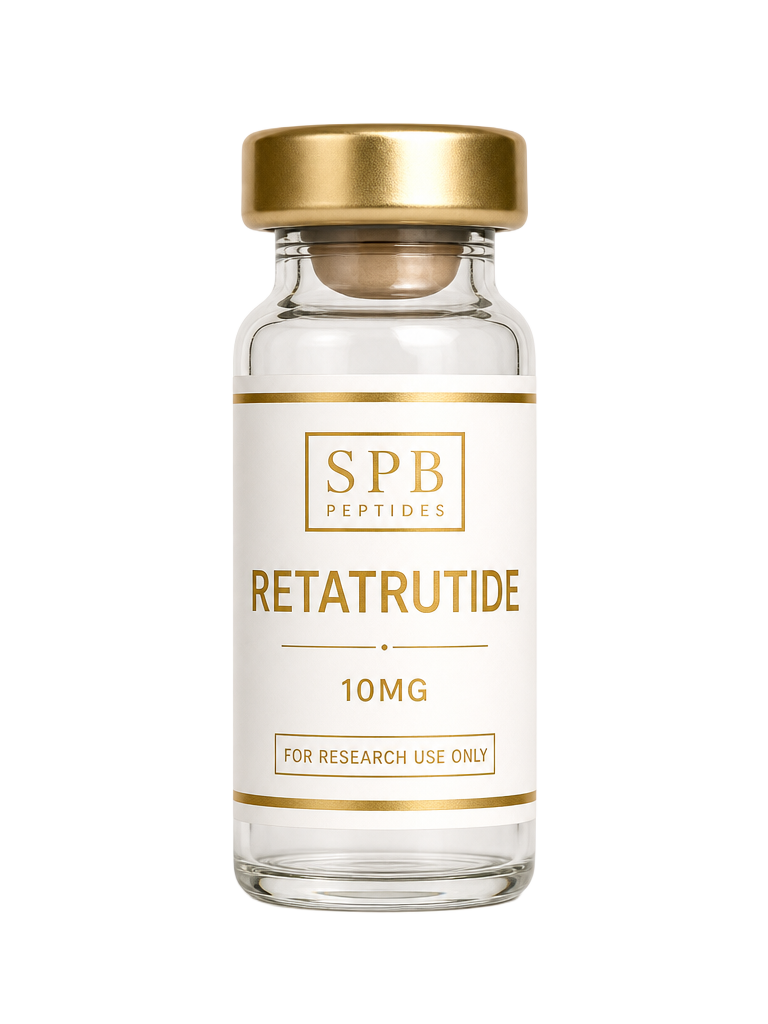 Retatrutide research peptide vial, for research use only