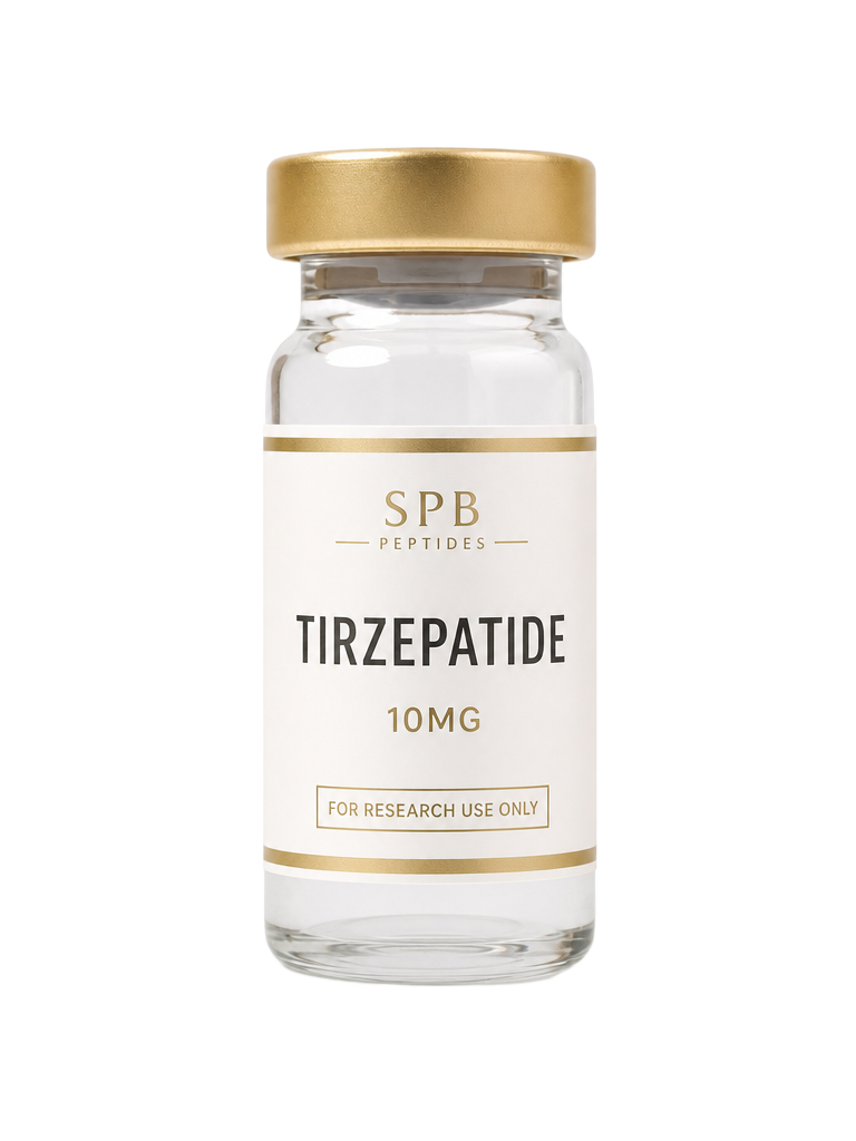 Tirzepatide research peptide vial, for research use only