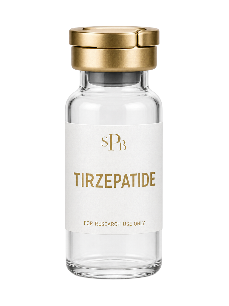 Tirzepatide research peptide vial, for research use only